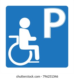 Handicapped parking sign icon