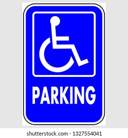  Handicapped Parking Sign on a gray background