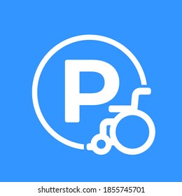 Handicapped parking lot sign, vector icon