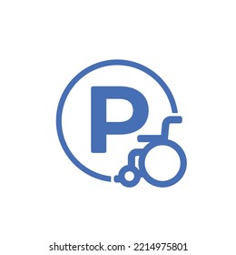Handicapped parking sign, vector icon