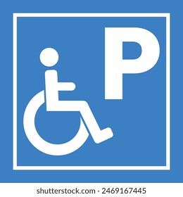 Handicapped parking lot sign, vector icon, eps 10 file