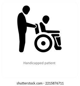 handicapped patient and disabled icon concept