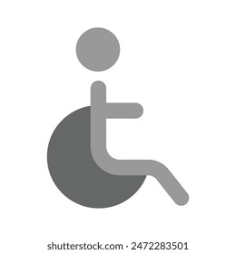 Handicapped patient, Disabled man flat vector icon, ready to use