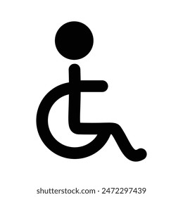 Handicapped patient, Disabled man flat vector icon, ready to use