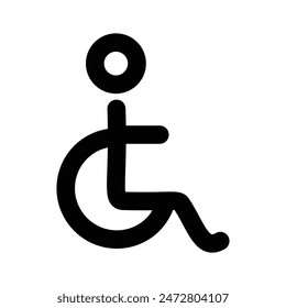 Handicapped patient, Disabled man flat vector icon, ready to use