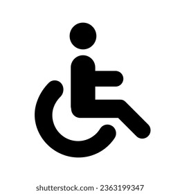 Handicapped Patient Flat Icon. Sign for Mobile Concept and Web Design. Disabled man vector icon