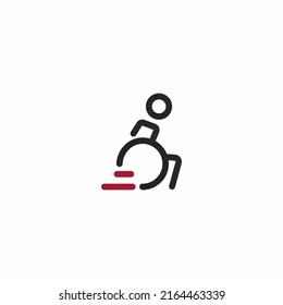 Handicapped patient icon. The disabled person in a wheelchair icon.