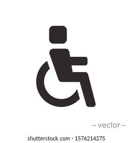 Handicapped patient icon vector. Linear style sign for mobile concept and web design. Handicapped patient symbol illustration.