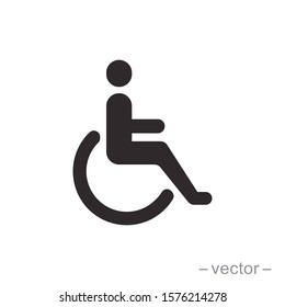 Handicapped patient icon vector. Linear style sign for mobile concept and web design. Handicapped patient symbol illustration.