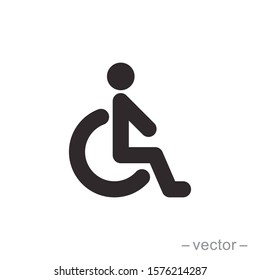 Handicapped patient icon vector. Linear style sign for mobile concept and web design. Handicapped patient symbol illustration.