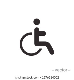 Handicapped patient icon vector. Linear style sign for mobile concept and web design. Handicapped patient symbol illustration.