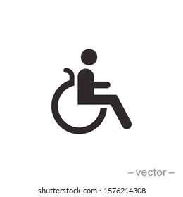 Handicapped patient icon vector. Linear style sign for mobile concept and web design. Handicapped patient symbol illustration.