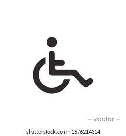 Handicapped patient icon vector. Linear style sign for mobile concept and web design. Handicapped patient symbol illustration.