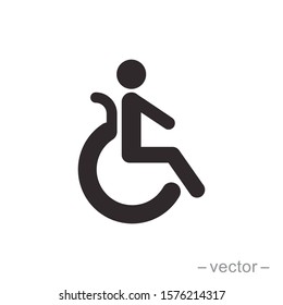 Handicapped patient icon vector. Linear style sign for mobile concept and web design. Handicapped patient symbol illustration.