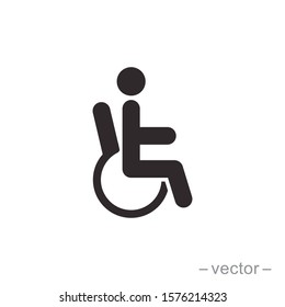 Handicapped patient icon vector. Linear style sign for mobile concept and web design. Handicapped patient symbol illustration.