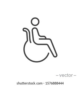 Handicapped patient icon vector. Linear style sign for mobile concept and web design. Handicapped patient symbol illustration.