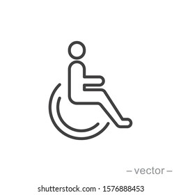 Handicapped patient icon vector. Linear style sign for mobile concept and web design. Handicapped patient symbol illustration.