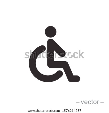 Handicapped patient icon vector. Linear style sign for mobile concept and web design. Handicapped patient symbol illustration.