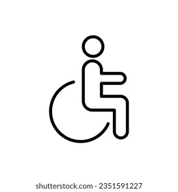Handicapped patient line icon. Disabled man outline vector icon. Symbol, logo illustration. linear style sign for mobile concept and web design..eps