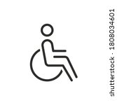 Handicapped patient line icon. linear style sign for mobile concept and web design. Disabled man outline vector icon. Symbol, logo illustration. Pixel perfect vector graphics