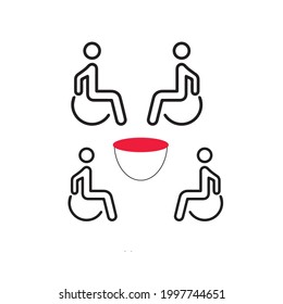 Handicapped patient line icon. linear style sign for mobile concept and web design. Disabled man outline vector icon. Symbol, logo illustration. Pixel perfect vector graphics
