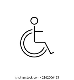 Handicapped patient line icon. linear style sign for mobile concept and web design. Disabled man outline vector icon. Symbol, logo illustration. Pixel perfect vector graphics