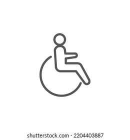 Handicapped patient line icon. linear style sign for mobile concept and web design. Disabled man outline vector icon. Symbol, logo illustration. Pixel perfect vector graphics