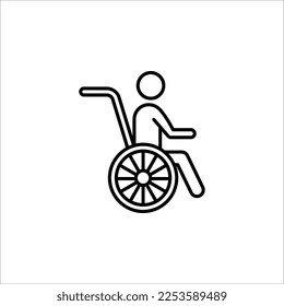 Handicapped patient line icon. linear style sign for mobile concept and web design. Disabled Handicap icon. vector illustration
