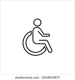 Behinderte Patientenzeilensymbol. lineares Stilzeichen für mobiles Konzept und Webdesign. Handicap-Symbol deaktiviert. Vektorgrafik