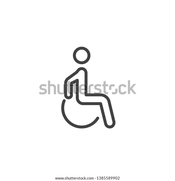 Handicapped\
patient line icon. linear style sign for mobile concept and web\
design. Disabled man outline vector icon. Symbol, logo\
illustration. Pixel perfect vector\
graphics