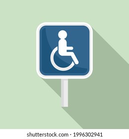 Handicapped road sign icon. Flat illustration of Handicapped road sign vector icon for web design