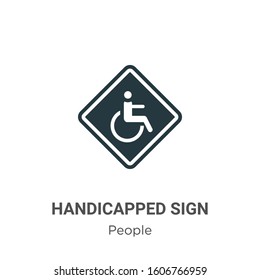 Handicapped sign glyph icon vector on white background. Flat vector handicapped sign icon symbol sign from modern people collection for mobile concept and web apps design.