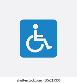 handicapped sign illustration isolated in a light gray background