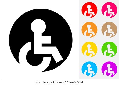 Handicapped Sign. Negative Space Vector Icon
