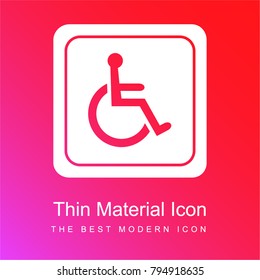 Handicapped sign red and pink gradient material white icon minimal design
