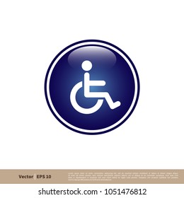 Handicapped Signage Icon Vector Logo Template Illustration Design. Vector EPS 10.