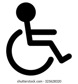 Handicapped vector icon. Style is flat symbol, black color, rounded angles, white background.