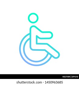 Handicapped Wheel chair icon vector flat dedical tools illustration. EPS10