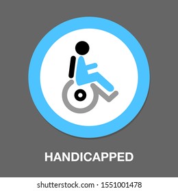 handicapped. wheelchair icon. flat illustration of wheelchair vector icon for web