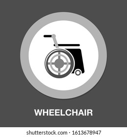 handicapped. wheelchair icon. flat illustration of wheelchair vector icon for web