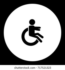 handicapper on the wheelchair simple black icon eps10