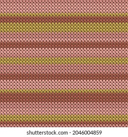 Handicraft horizontal stripes knitted texture geometric seamless pattern. Scarf knitwear fabric print. Norwegian style seamless knitted pattern. Christmas spirit backdrop.