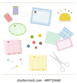 Handicraft item and frame set, vector eps10 illustration