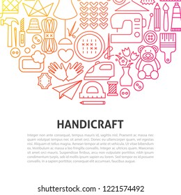 Handicraft Line Concept. Vector Illustration of Outline Template.