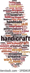 Handicraft word cloud concept. Collage made of words about handicraft. Vector illustration
