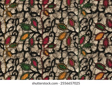  Handicraft-Palace Batic Floral Printed Natural Garment.Famous batik,art,drawing and texture pattern