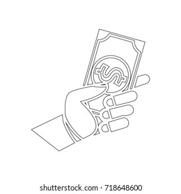 handing dollar icon