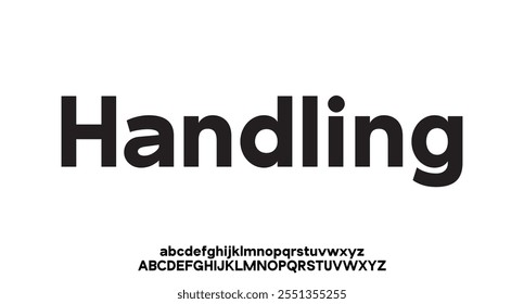 Handing, fonte digital abstrata moderna. Fonte criativa logotipo, tipo, tecnologia, filme, digital, música, filme. Fonte e ilustração em formato vetorial.
