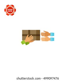 Handing over Package to Customer Icon