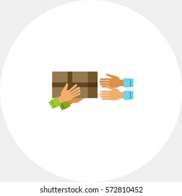 Handing over Package to Customer Icon